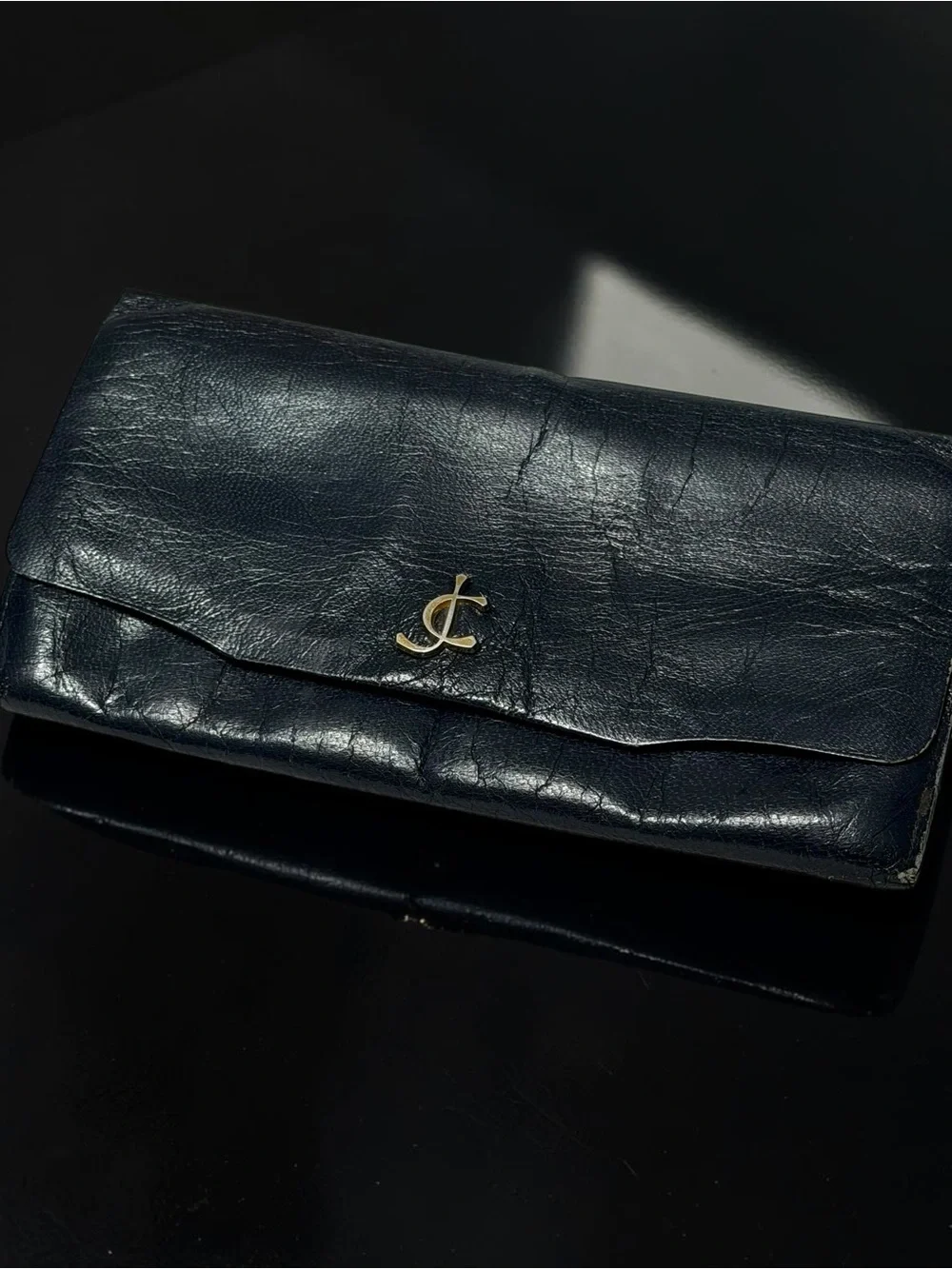 Charles Jourdan Black Leather Wallet Vintage French Designer Quiet Luxury